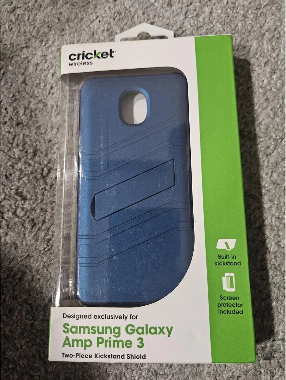 Phone Case For Samsung Galaxy Amp Prime 3 Cricket Kickstand Screen Protector